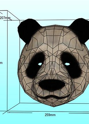 Шлем helmet панда пандочка медвідь panda маска mask конструктор з картону паперкрафт papercraft ігровий персонаж пазл 3д фігура