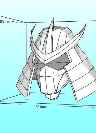 Шолом шредера shredder helmet черепашки ніндзя конструктор з картону паперкрафт papercraft ігровий персонаж пазл 3д фігура