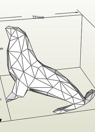 Paperkhan конструктор из картона 3d тюлень морж ламантин паперкрафт papercraft набор для творчества игрушка