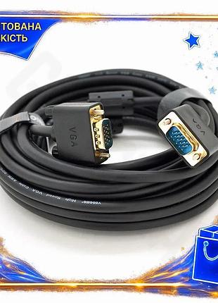 Ve кабель vga 10м veggieg new version 3+6 тато-тато для комп'ютера та телевізора позолочений чорний n6w_ver