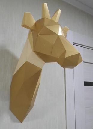 Paperkhan конструктор з картону 3d фігура жираф жирафа паперкрафт papercraft подарунковий набір для творчості іграшка сувені