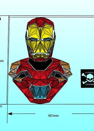 Paperkhan конструктор из картона мозаика ironman оригами papercraft фигура развивающий набор антистрес подарок