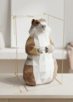 Paperkhan конструктор з картону бурундук бабак гризун криса пазл орігамі papercraft 3d фігура полігональна набір подарок сувенір
