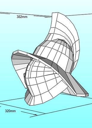 Шолом гладиатора gladiator helmet конструктор з картону паперкрафт papercraft ігровий персонаж пазл 3д фігура