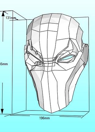 Шолом дефстроука deathstroke helmet конструктор з картону паперкрафт papercraft ігровий персонаж пазл 3д фігура
