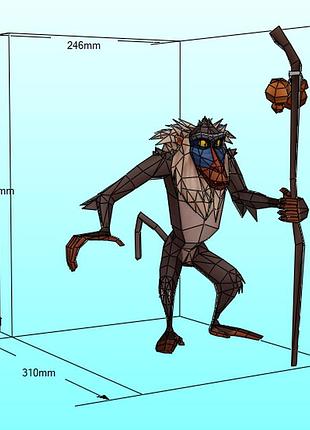 Paperkhan rafiki monkeycharacter hero 3d фігура арт. 370.8 рафікі мавпа персонаж герой конструктор паперкрафт disney дисней