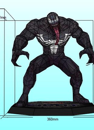 Venom character hero 3d фігура арт. 395.20 веном персонаж герой конструктор з картону papercraft паперкрафт модель