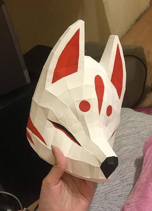 Шлем helmet лисичка лисиця лис маска mask конструктор з картону паперкрафт papercraft ігровий персонаж пазл 3д фігура