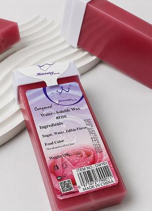 Віск для депіляції в картриджі water-soluble wax троянда, 150 г
