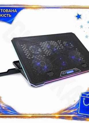 Ve підставка під ноутбук icecoorel new version із вентиляторами 4x100мм для охолодження 10-17 дюймів r n6w_ver