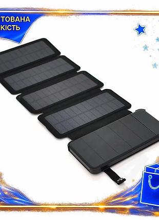 Ve портативний сонячний акумулятор 12000 new version mah чорний ударо захищений power bank для заряджа n6w_ver