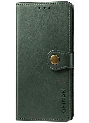 Кожаный чехол-книжка getman gallant (pu) для xiaomi redmi 9 зеленый
