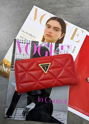 Кошелек guess большой стеганый красный