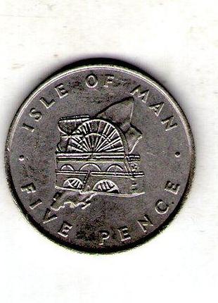 Остров мен ø королева елизавета ii 5 пенсов, 1976 год медно-никелевый сплав, 5.65g, ø 23.59mm no3012