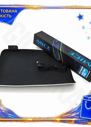 Ve коврик для мыши imice new version rgb тканевый 250*350 мм с боковой прошивкой usb подсветка для игр n6w_ver