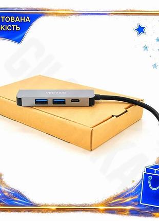 Ve хаб-конвертор veggieg type-c на new version usb 3.0*2 та hdmi для ноутбука адаптер розширення можли n6w_ver