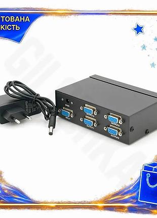 Ve активний спліттер vga сигналу new version 4 порти 150mhz для підключення кількох моніторів розподіл n6w_ver