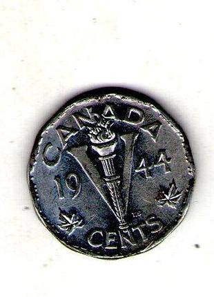 Канада ø король георг vi 5ment, 1944 год хромированная сталь, 4.54g, ø 21.2mm no3128