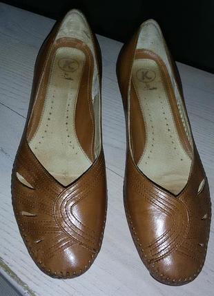 Clarks (англия) - кожаные коричневые туфли р 39,5 (26 см)