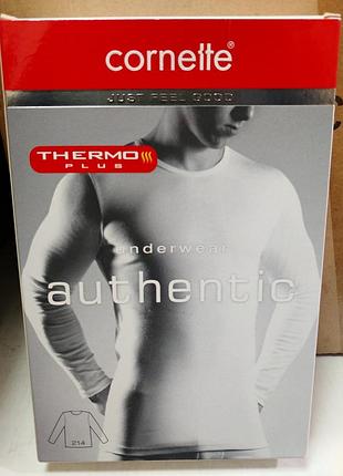 Cornette thermo plus футболка мужская длинный рукав с начёсом черный, xxl