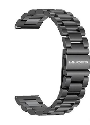 Металлический ремешок mijobs для amazfit 2 2s 3 крупное плетение черный