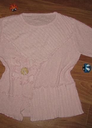 Розовая кофта кофточка свитер ретро винтаж качество!! размер с-м