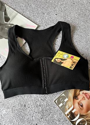 Хлопковый топ с застежкой спереди 4xl, черный