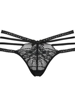 Чорні мереживні трусики стрінги hunkemoller, розмір s
