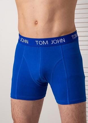 Трусы-шорты мужские однотонные синие - tom john 2058 m