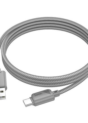 Кабель синхронізації hoco x113 nylon braided usb to type c 3a/1 м grey (36777_3609179)
