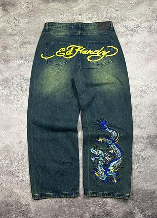 Штаны джинсы ed hardy polar big boy empyre minus two dickies corteiz loose buggy fit carhartt pants rap джинси