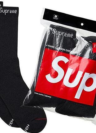 Высокие брючины supreme высокие черные носки суприм stance