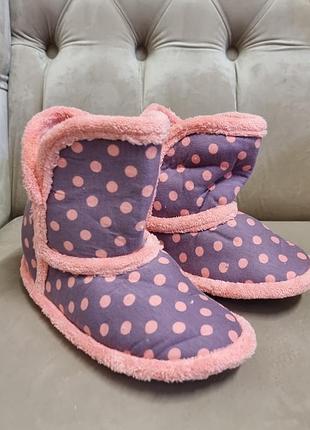 Жіночі чобітки для дому в гороші — коричневий nicoletta 404