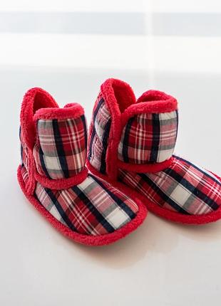 Жіночі чобітки для дому в клітинку — червоний nicoletta 304-1 37-38