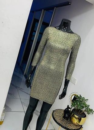 Блестящее мини-платье topshop, размер uk 10