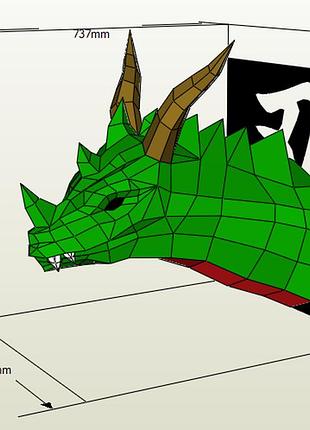 Paperkhan конструктор з картону дракон пазл орігамі papercraft 3d фігура полігональна набір подарок сувенір антистрес іграшка