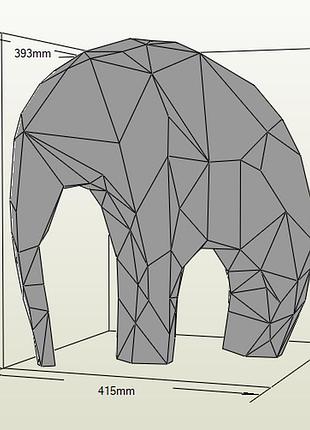 Конструктор из картона cлон elephant 3d фигура арт. 500.24.66 papercraft паперкрафт слоненок слониха мамонт