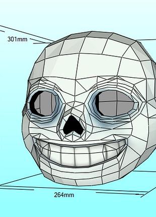 Шолом sans helmet undertale конструктор з картону паперкрафт papercraft ігровий персонаж пазл 3д фігура