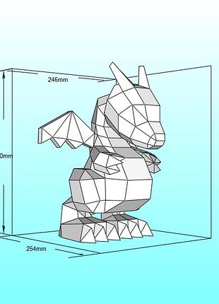 Paperkhan конструктор з картону дракон покемон динозавр пазл орігамі papercraft 3d фігура полігональна набір подарок сувенір анти