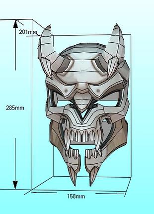 Маска жнеця пекельне полум'я reaper hellfire mask overwat конструктор з картону паперкрафт papercraft ігровий персонаж 3д фігура
