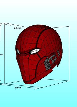 Шлем helmet red hood маска mask конструктор з картону паперкрафт papercraft ігровий персонаж пазл 3д фігура