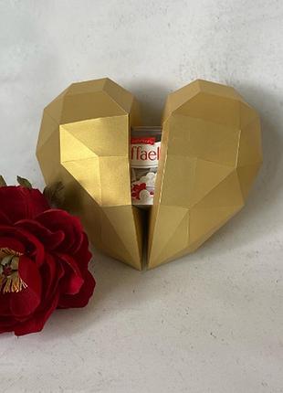 Paperkhan набір для створення 3d фігур серце валентинка откритка паперкрафт papercraft день закоханих подарунок іграшка сувенір