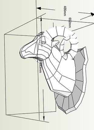 Paperkhan конструктор з картону 3d фігура баран вівця овен паперкрафт papercraft подарунковий набір для творчості іграшка сувенір