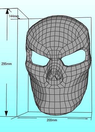 Маска черепа skull mask конструктор з картону паперкрафт papercraft ігровий персонаж пазл 3д фігура