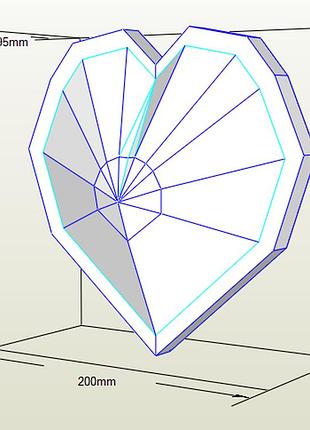 Paperkhan набір для створення 3d фігур серце валентинка откритка паперкрафт papercraft день закоханих подарунок іграшка сувенір