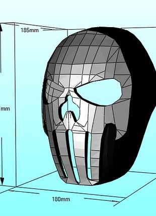 Маска карателя the punisher mask marvel comics конструктор з картону паперкрафт papercraft ігровий персонаж пазл 3д фігура