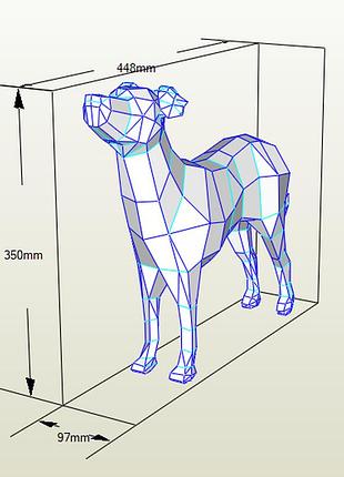 Paperkhan конструктор из картона 3d фигура собака пёс паперкрафт papercraft подарочный набор сувернир игрушка