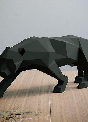 Paperkhan конструктор из картона кот пума пантера ягу оригами papercraft 3d фигура развивающий набор антистрес