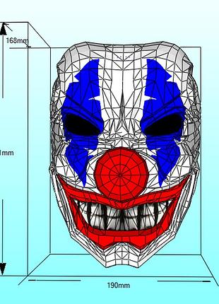 Маска клоуна clown mask конструктор из картона papercraft паперкрафт игровой персонаж