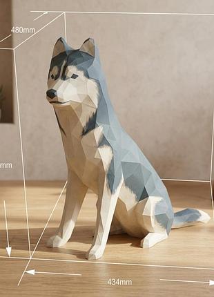 Paperkhan конструктор из картона волк пес собака оригами papercraft 3d фигура развивающий набор антистресс